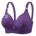 thumbnail image 1 of Women's Wireless Bra Full Coverage Adjustable Strap Push Up Underwear Bras Plus Size Bra for Senior Women (M, Purple-A), 1 of 4