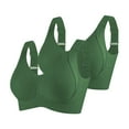 thumbnail image 1 of Women's Wireless Bra Plus Size Fashion Sports Bra Underwear Bra Everyday Underwear Green M-5XL, 1 of 5