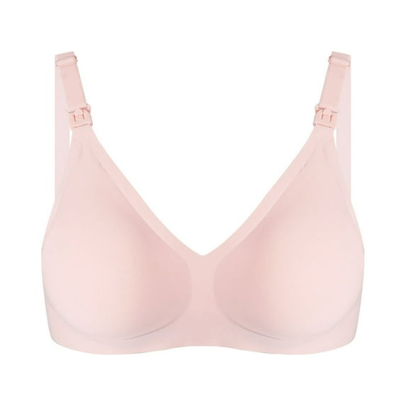 Women's Wireless Bra Pullover Bra Feature V-Neck Padded Bra Style W-512 Pinks L