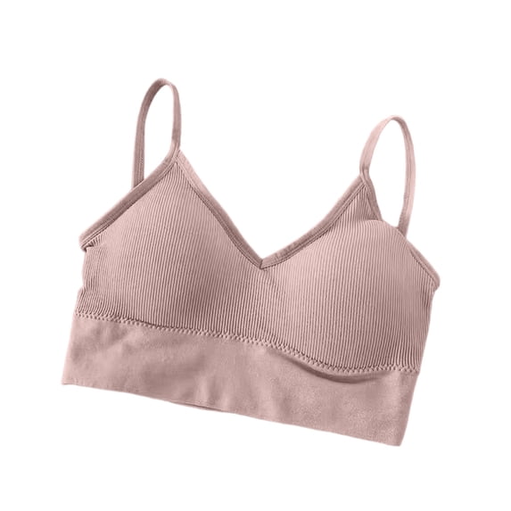 Women's Wireless Bra V Neck Bra Padded Seamless Bralettes Lightly Lined Comfort Bra Everyday T-Shirt Sleeping Bras