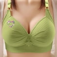 thumbnail image 1 of Women's Wireless Bras Cotton Bras Full Cup Comfort Plus Size Everyday Bra Green XXXXL, 1 of 4