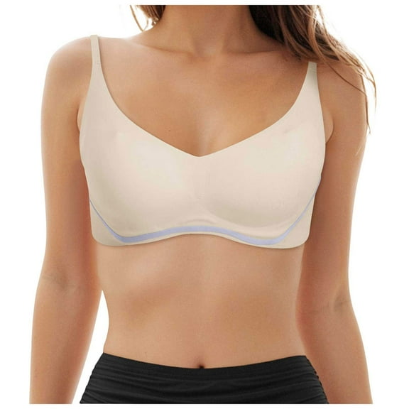 Women's Wireless Bras Full Coverage Seamless Supportive, Back Smoothing T-Shirt Bra with Padded Everyday Bra Sports Bras for Women High Support