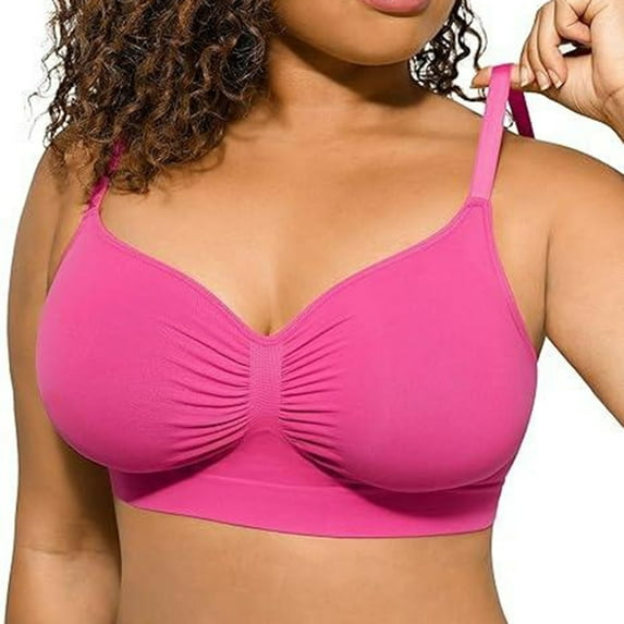 Women's Wireless Bras, Full Coverage Stretch Sport Bras Seamless Push Up Supportive Soft Comfortable Everyday Bras Cami Bra Tshirt Bras For Women, L-2XL, 5 Color