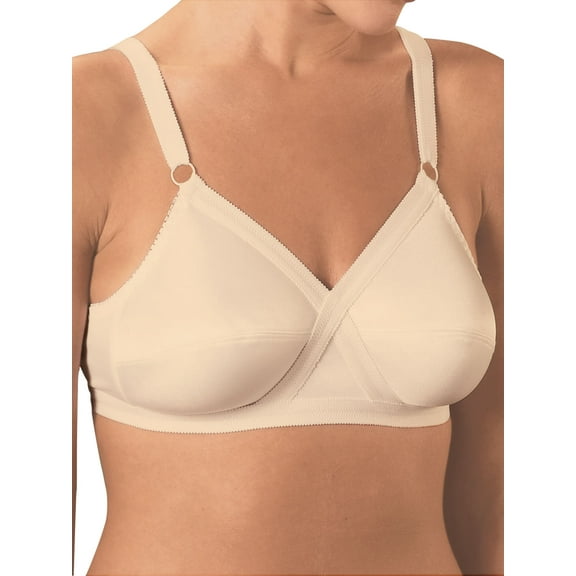 Women’s Wireless Cross and Shape Bra, 2-Pack, Beige, 38C