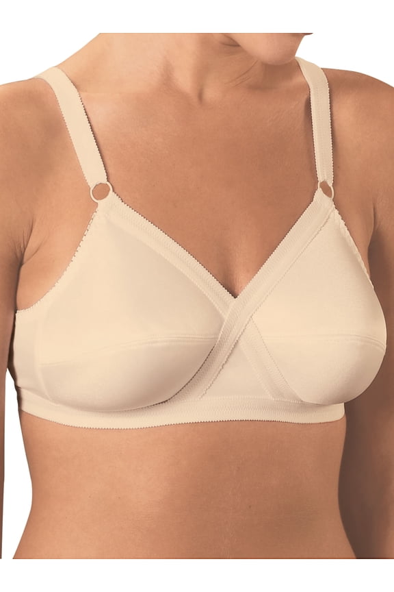 Women’s Wireless Cross and Shape Bra, 2-Pack, Beige, 40C