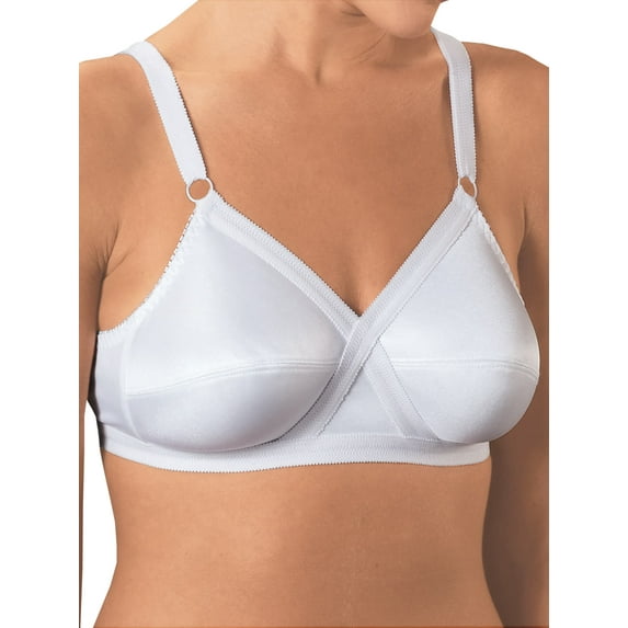 Women’s Wireless Cross and Shape Bra, 2-Pack, White, 36C