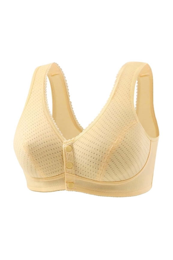 Women's Wireless Front Closure Bra, Lightly Padded Comfort Everyday Bra with Adjustable Straps