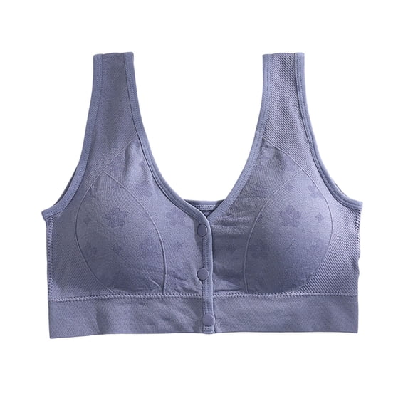 Women's Wireless Front Closure Breathable Sports Bra, Adjustable Straps Wide Straps for Yoga Gym Workout, Comfortable