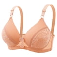 thumbnail image 1 of Women's Wireless Lace Bra Double Support Bralettes for Women Large Bust Full Coverage Seamless Comfortable Plus Size Minimizer Bras, 1 of 6
