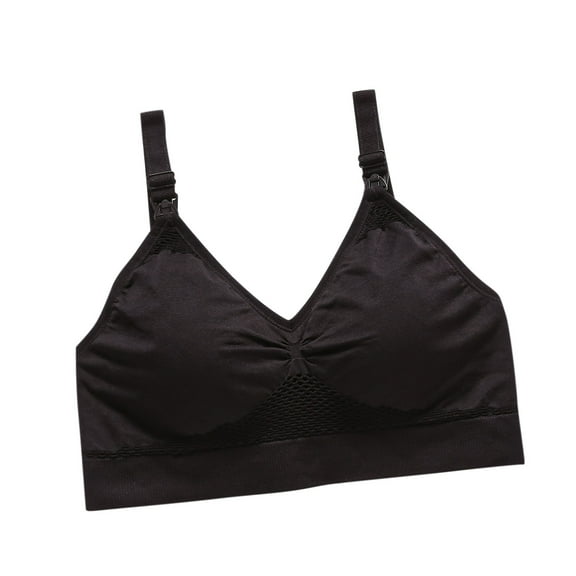 Women's Wireless Maternity Bra Seamless Front Buckle Nursing Bra With Removable Pads Comfortable Support For Breastfeeding