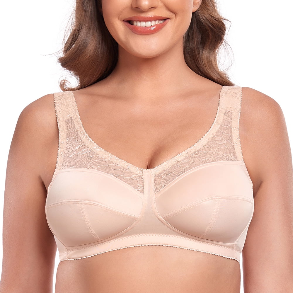 Women s Wireless Minimizer Soft Cup Support Plus Size Sleep Full Coverage Lace Bra 42AA by TELIMUSSTO Walmart