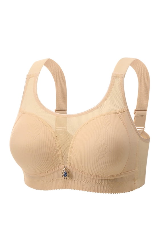 Women's Wireless Minimizer Soft Bra Padded Full Cup Bras Breathable Comfy Solid Color Bralettes
