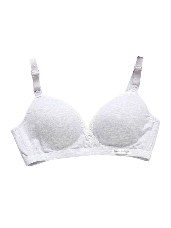Women's Wireless Nursing Bra Cross Front Double Open Design Lace Comfort Maternity Underwear
