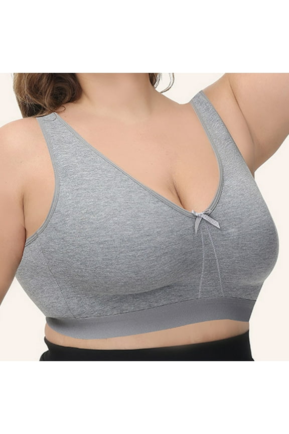 Women's Wireless Plus Size Bra Cotton Support Comfort Unlined Sleep D Cup