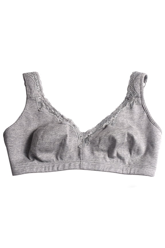 Women's Wireless Plus Size Full Coverage Lace Bra Cotton Unlined Comfortable E Cup