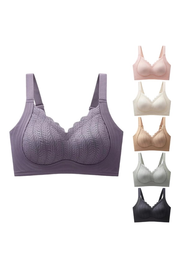 Women's Wireless Push Up Bra Soft Support Lifting Lingerie, Side Smoothing Gathering Underwear, Volumizing Padded Vest, Comfort No Wire Daily Top