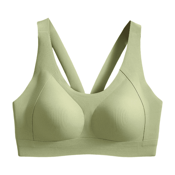 Women's Wireless Seamless Back-Smoothing Bra with Crossover Straps Lift Enhancement No-Clasp Pull-On Design for Daily Wear Lingerie