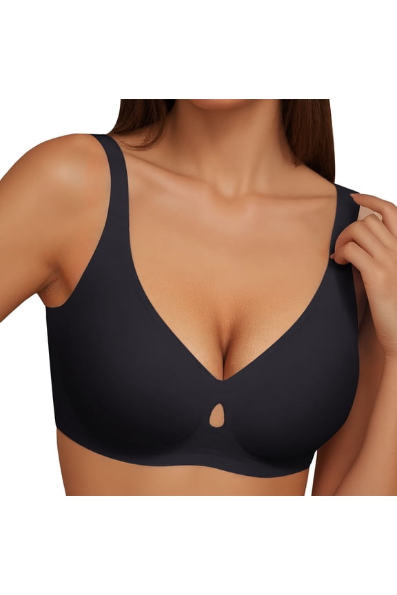 Women's Wireless Seamless Push-Up Bra - No Underwire, Full Coverage Support, Breathable Nylon/Spandex, Posture Improvement (S-XXXL)