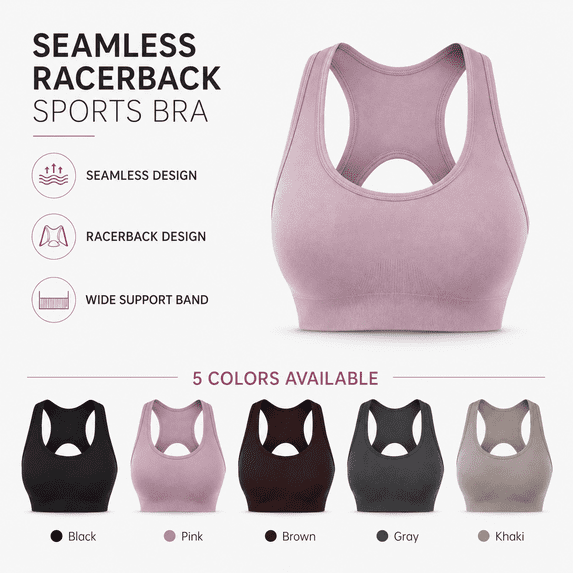 Women's Wireless Sports Bra, Yoga Shockproof Workout Tank Removable Pads Criss Cross Back Fashion Bras