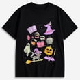 thumbnail image 1 of Women's Witch Cat Potion Graphic T-Shirt, Cute Halloween Witch Shirt, 1 of 7
