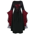 thumbnail image 1 of Women's Witch Corset Dress Plus Size Maxi Gown with Dramatic Sleeves for Halloween Red S, 1 of 7
