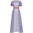thumbnail image 1 of Women's Witch Dress Chiffon Ruffled Maxi Gown High Elastic Waist Halloween With Belt, 1 of 6
