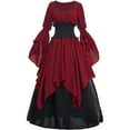 thumbnail image 1 of Women's Witch Dress Ruffled Maxi Gown High Elastic Waist Halloween, 1 of 7