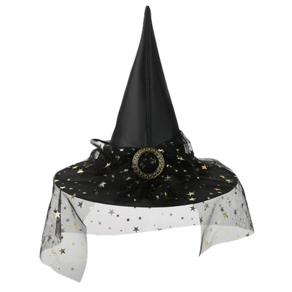 Women's Witch Hat Lace Hat Festival Party Cornered Wide Hat Coffee