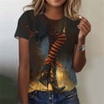 thumbnail image 1 of Women's Witch Legs Graphic Tees Halloween Shirts Short Sleeve Crewneck Fall Tops Cute Casual T-Shirts Novelty Holiday Party Blouse Comfy Everyday Wear, 1 of 6
