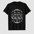 thumbnail image 1 of Women's Witch Moon Quote Graphic T-Shirt, Halloween 100% Cotton Short Sleeve Shirt, 1 of 6