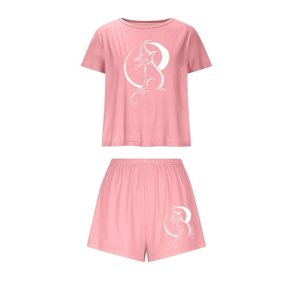 Women’s Witch Print Halloween Pajamas Set – Soft 2-Piece Lounge Set for Casual Wear (2025 Festive Essential)