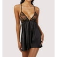 thumbnail image 1 of Women's Wolf & Whistle L1000 Elise Babydoll Thong Set (Black XS), 1 of 1