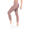 thumbnail image 1 of Women's Women's Crisscross Mesh Ankle Capri Activewear Leggings - Smoky Mauve, S, 1 of 4