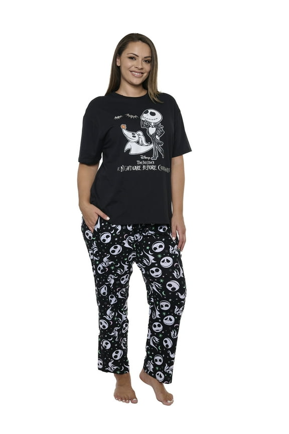 Women's & Women's Plus Nightmare Before Christmas T-Shirt & Pants Loungewear Set