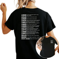 thumbnail image 1 of Women's "Women's Rights Timeline" Double Sided Graphic Casual T Shirt Feminist History Short Sleeve Round Neck Top Black S-5XL, 1 of 5