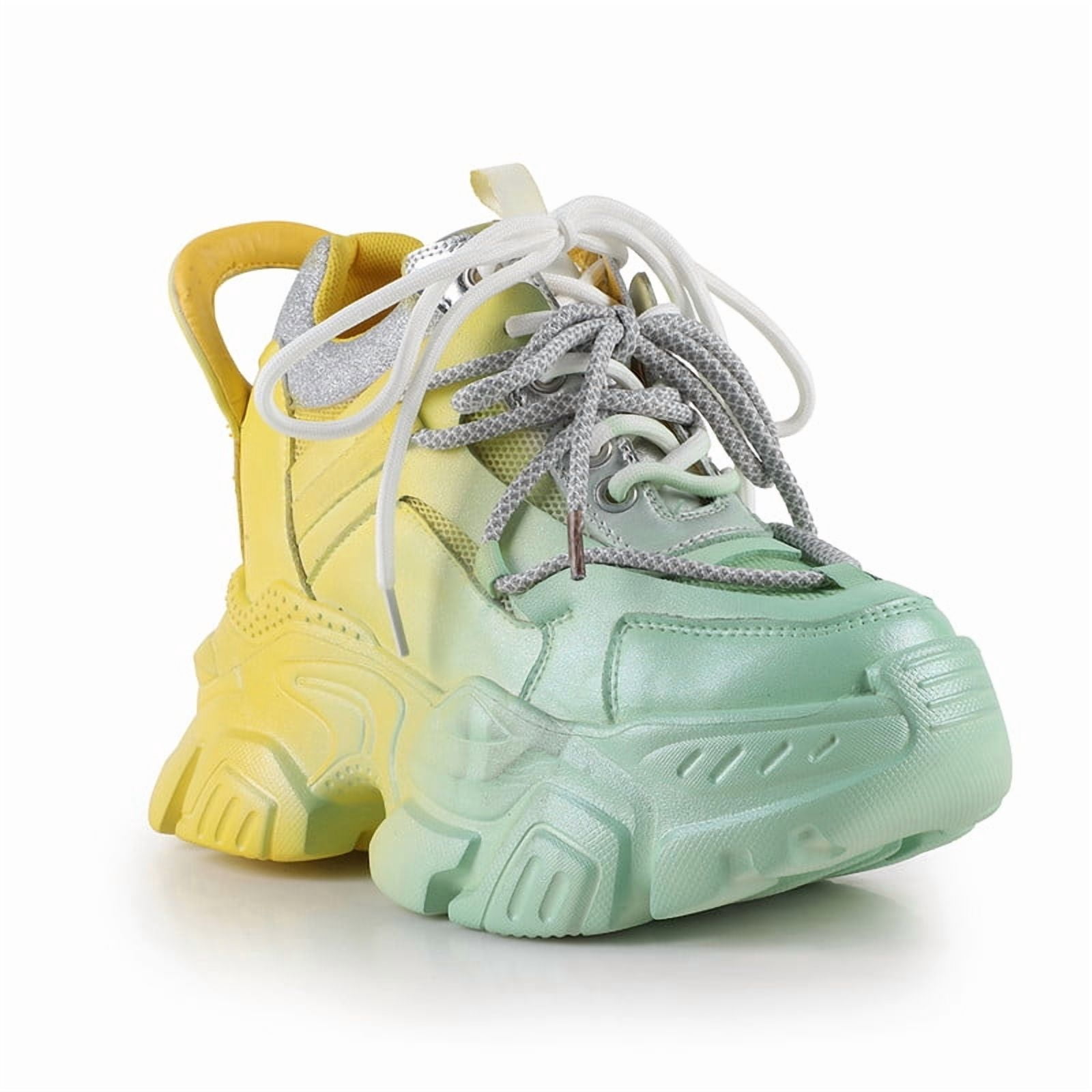 Women’s Women’s Two-Tone Metallic Hidden Wedge Platform Sneakers
