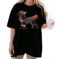 thumbnail image 1 of Women's Wonder Dog Cavalier King Charles Spaniel Superhero Graphic T Shirt Hero Dog Lover Short Sleeve Round Neck Top Black S-5XL, 1 of 5