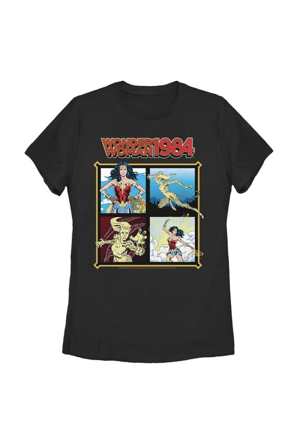 Women's Wonder Woman 1984 Comic Panels Graphic Tee Black Small