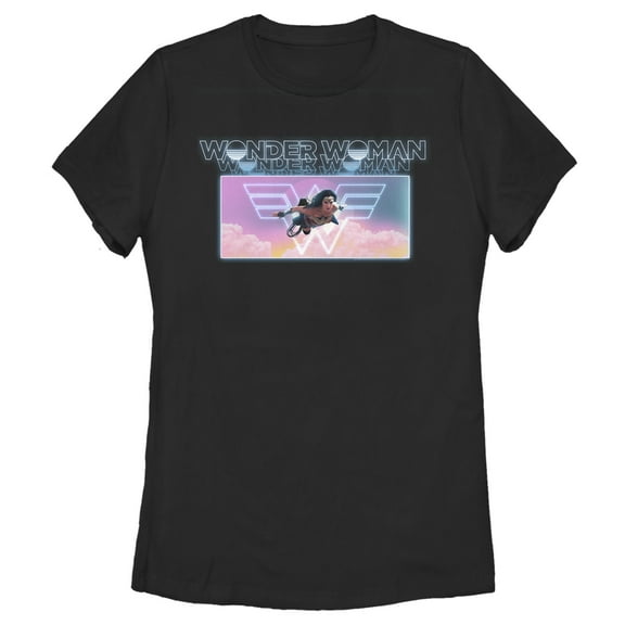 Women's Wonder Woman 1984 Fly in the Clouds Graphic Tee Black X Large