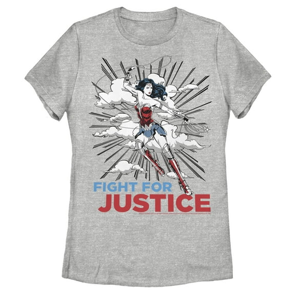 Women's Wonder Woman 1984 Justice Fighter Graphic Tee Athletic Heather Large