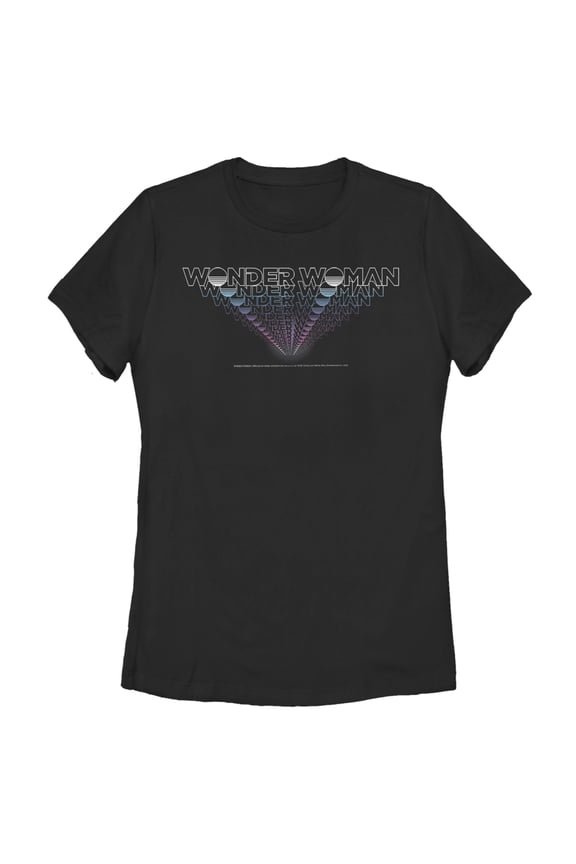 Women's Wonder Woman 1984 Logo Retro Effect Graphic Tee Black Small