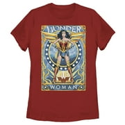 Womens Wonder Woman 1984 Trading Card Graphic Tee Red 2X Large