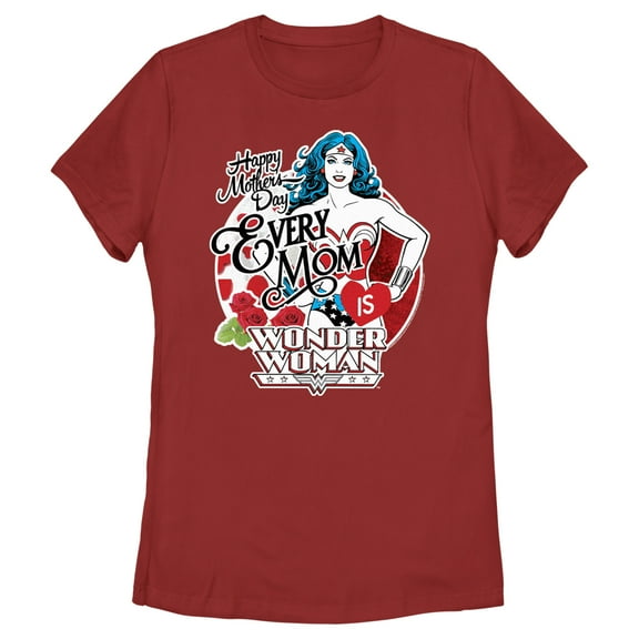 Women's Wonder Woman Every Mom is Wonder Woman  Graphic Tee Red Large