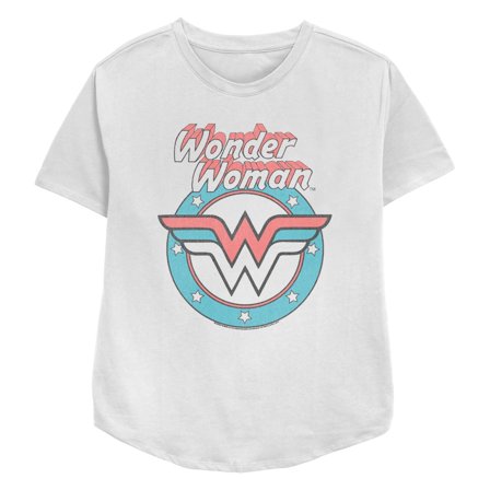 Women's Wonder Woman Retro Comic Logo  Graphic Tee White Large