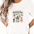 thumbnail image 1 of Women's Wonderful Time Christmas Graphic Cotton T Shirt Casual Festive Graphic Top Short Sleeve Round Neck Top White S-5XL, 1 of 5