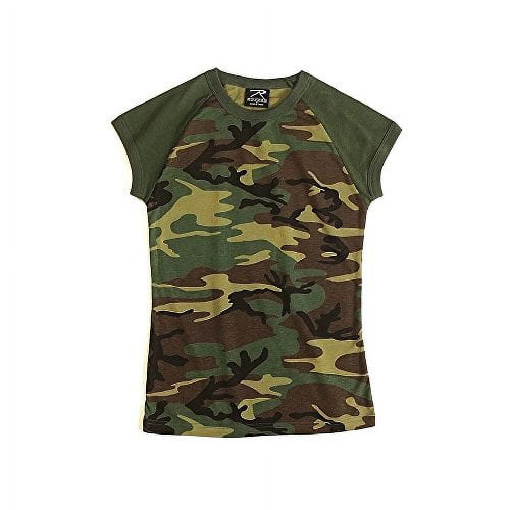 Women's Woodland Camo Short Sleave Raglan T-shirts - Walmart.com