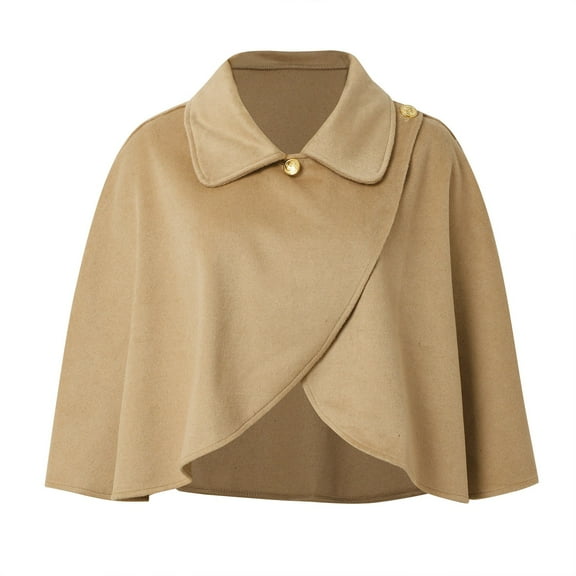 Women's Wool Blend Capelet Capes Hooded Warm Poncho In Winter