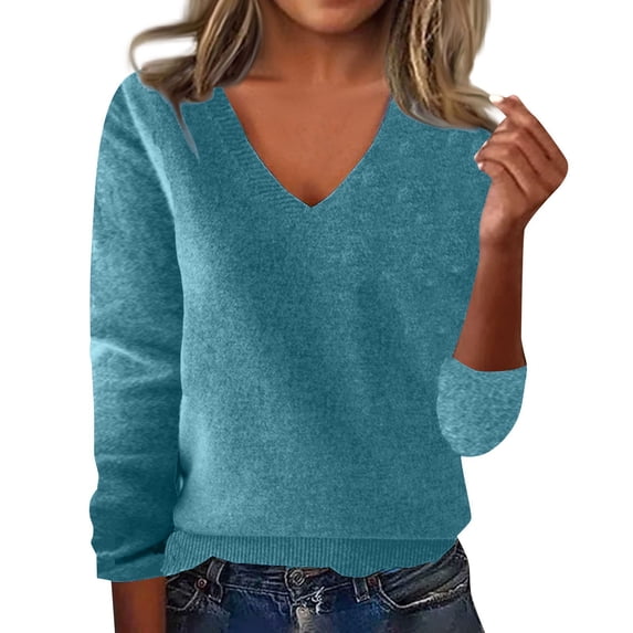 Women's Wool Blend Sweater Crew Neck Lightweight Pullover Long Sleeve Fall Tops Business Casual Outfits 2025 Fashion