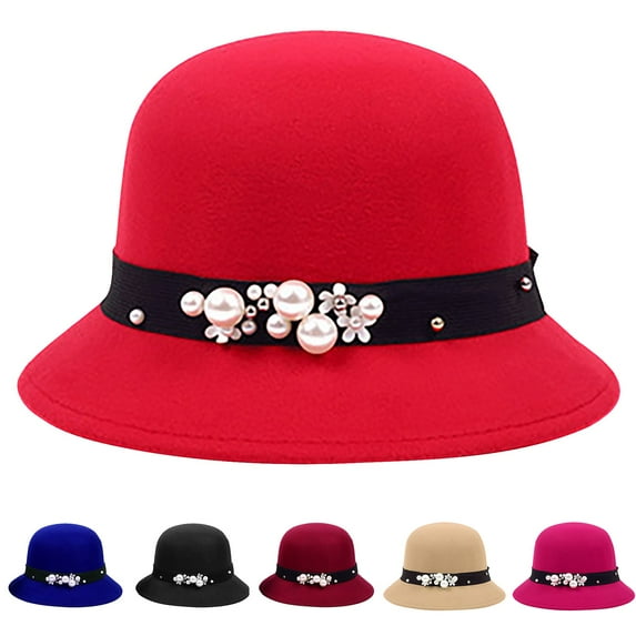 Women's Wool Blend Fisherman Bucket Hat - Korean Style Retro British Sun Hat with Dome Crown, Autumn Winter Warm Beanie for Fashion & Outdoor (Multiple Colors)