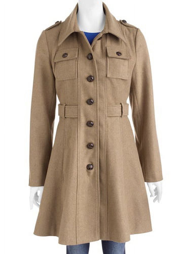 Women's WoolBlend Long Military Coat
